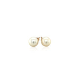 14k Yellow Gold Freshwater Cultured White Pearl Stud Earrings (6.0 mm) thumbnail 2