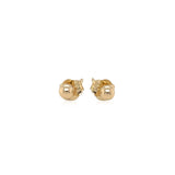 14k Yellow Gold Polished Round Stud Earrings thumbnail 2