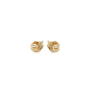 14k Yellow Gold Polished Round Stud Earrings