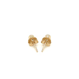14k Yellow Gold Polished Round Stud Earrings thumbnail 3