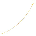 14K tri-color gold station bracelet with textured gold beads