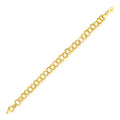 14K yellow gold charm bracelet with 8.0 mm open links and secure clasp
