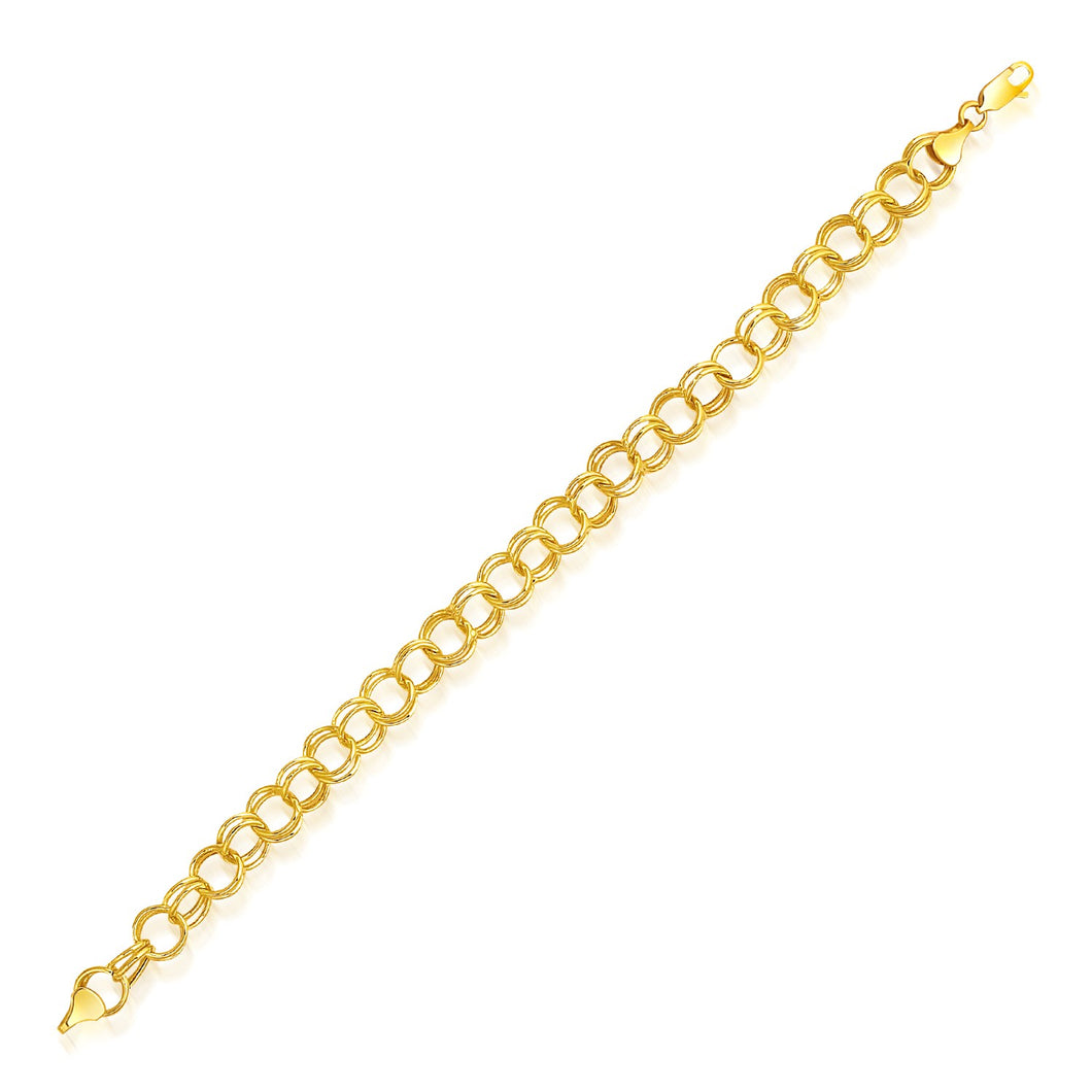 8.0 mm 14k Yellow Gold Lite Charm Bracelet