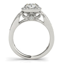 Load image into Gallery viewer, 14k White Gold Baroque Shank Style Cut Diamond Engagement Ring (1 1/4 cttw)