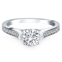 Load image into Gallery viewer, 14k White Gold Pave Diamond Cathedral Engagement Ring