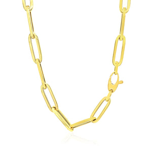 14K Yellow Gold Wide Paperclip Chain (6.1mm)