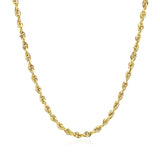 2.75mm 14k Yellow Gold Solid Diamond Cut Rope Chain thumbnail 3