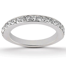 Load image into Gallery viewer, 14k White Gold Pave Diamond Wedding Ring Band Set 1/2 Around