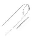 10K white gold rope chain 1.0mm adjustable, fine twisted-strand construction