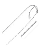 10k White Gold Adjustable Rope Chain 1.0mm thumbnail 1