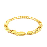 6.7mm 14k Yellow Gold Solid Miami Cuban Bracelet thumbnail 4