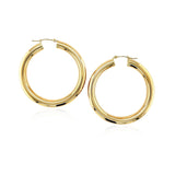 14k Yellow Gold Polished Hoop Earrings (40 mm) thumbnail 3