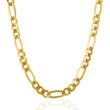 7.0mm 14k Yellow Gold Solid Figaro Chain thumbnail 3