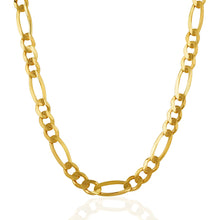 Load image into Gallery viewer, 7.0mm 14k Yellow Gold Solid Figaro Chain