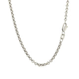 2.3mm 10k White Gold Rolo Chain thumbnail 4