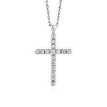 Load image into Gallery viewer, Cross Pendant with Diamonds in Sterling Silver