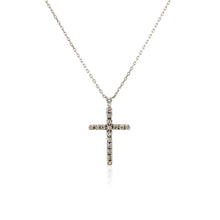 Load image into Gallery viewer, Cross Pendant with Diamonds in Sterling Silver