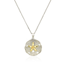 Load image into Gallery viewer, Designer Sterling Silver and 14k Yellow Gold Sand Dollar Pendant