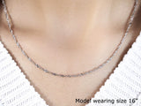 14k White Gold Singapore Chain 1.7mm thumbnail 5