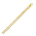 14K two-tone gold men's bracelet with S-style bar links