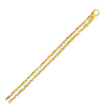14k Two-Tone Gold Men's Bracelet with S Style Bar Links thumbnail 1