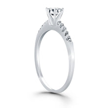 Load image into Gallery viewer, 14k White Gold Engagement Ring with Diamond Band Design