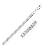 14K white gold Miami Cuban link bracelet with box clasp thumbnail 1
