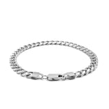 5.8mm 14k White Gold Solid Miami Cuban Bracelet thumbnail 3