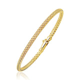 Fancy Weave Bangle in 14k Yellow Gold (3.0mm) thumbnail 2