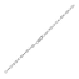 14K white gold bracelet with polished circle links thumbnail 1