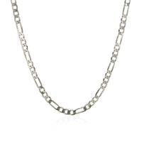 3.0mm 14k White Gold Solid Figaro Chain