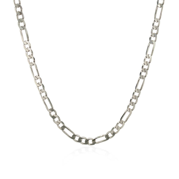 3.0mm 14k White Gold Solid Figaro Chain