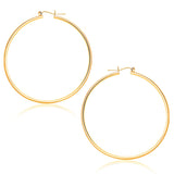 14k Yellow Gold Polished Hoop Earrings (45 mm) thumbnail 2