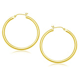 14k Yellow Gold Polished Hoop Earrings (40 mm) thumbnail 1
