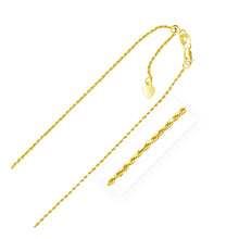 Load image into Gallery viewer, 10k Yellow Gold Adjustable Rope Chain 1.0mm