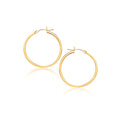 14K yellow gold polished hoop earrings, 40 mm round profile