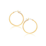 14k Yellow Gold Polished Hoop Earrings (40 mm) thumbnail 1