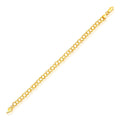 14K yellow gold 5.0 mm cable link charm bracelet with secure clasp
