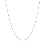 14k White Gold Classic Box Chain 0.45mm thumbnail 3