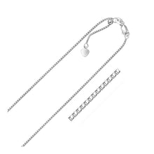 Load image into Gallery viewer, 14k White Gold Adjustable Box Chain 1.1mm