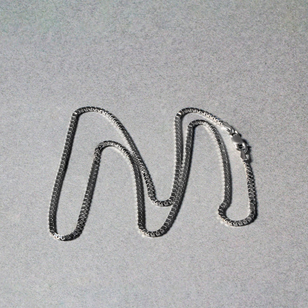 14k White Gold Classic Box Chain 1.4mm