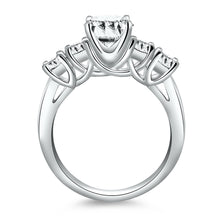 Load image into Gallery viewer, 14k White Gold Five Stone Diamond Trellis Engagement Ring