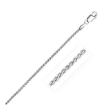 2.1mm 14k White Gold Round Wheat Chain thumbnail 2