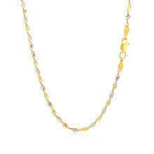 Load image into Gallery viewer, 2.0mm 14k Two-Tone Gold Singapore Chain