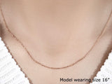 14k Rose Gold Diamond Cut Cable Link Chain 1.1mm thumbnail 5