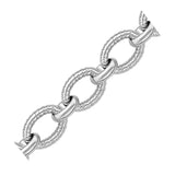Sterling Silver Oval Cable Design Chain Link Bracelet thumbnail 2