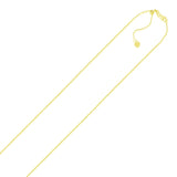14k Yellow Gold Adjustable Cable Chain 0.9mm thumbnail 2