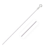 14K white gold wheat chain with diamond-cut round faceted links thumbnail 1