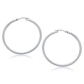 14k White Gold Polished Hoop Earrings (40 mm)