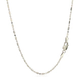 14k White Gold Diamond-Cut Alternating Bead Chain 1.5mm thumbnail 4